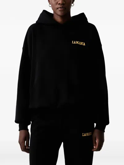 La Mania Hugh Logo-embroidered Hoodie In Black