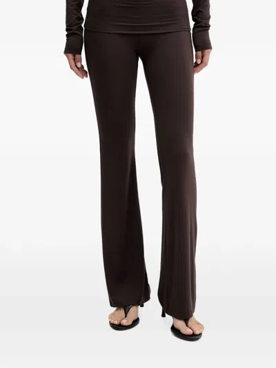 La Mania Jake Flared Trousers In Brown