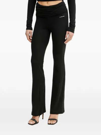 La Mania Jake Logo-print Flared Trousers In Black