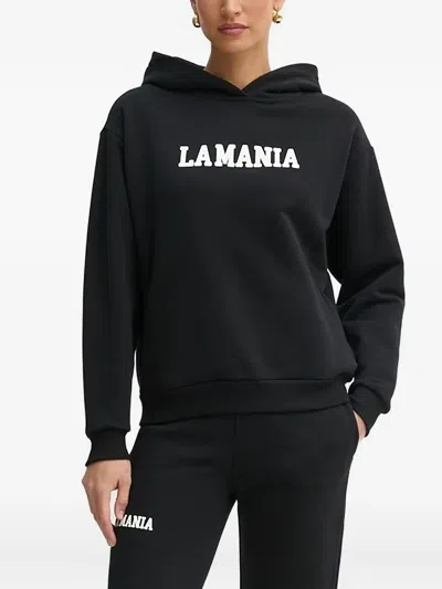 La Mania Logo-print Hoodie In Black
