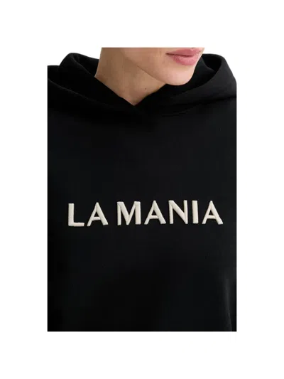 La Mania Logo-embroidered Hoodie In Black