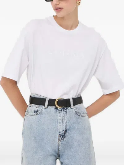La Mania Melanie Logo-print T-shirt In White