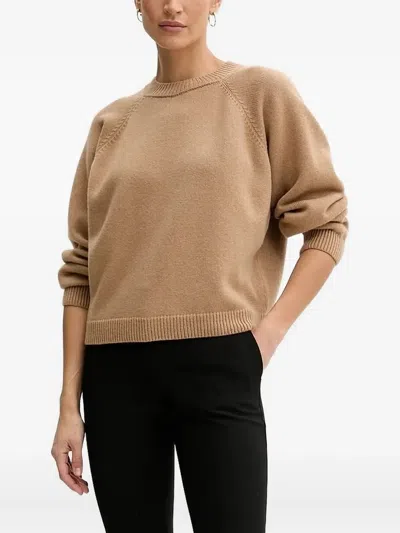La Mania Raglan-sleeve Sweater In Burgundy