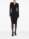 La Mania Ribbed-knit Midi Dress In Black
