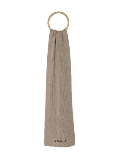 La Mania Ribbed Wool Scarf In Brown