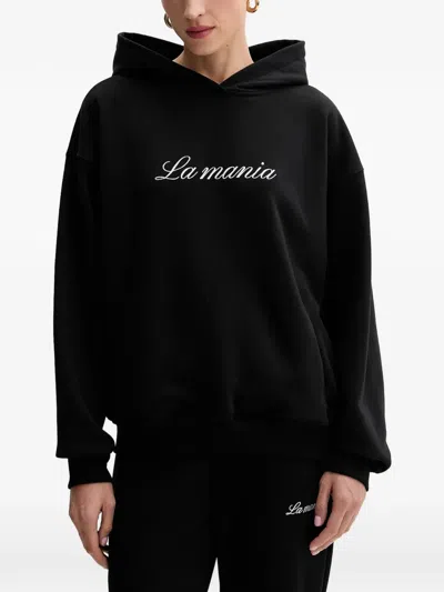 La Mania Rocky Logo-print Hoodie In Black