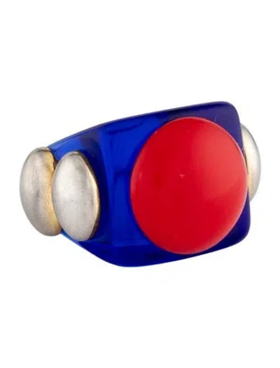 Pre-owned La Manso Thai Batallaire Ring In Blue/red