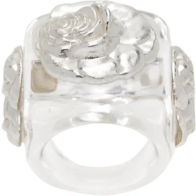 La Manso Transparent & Silver Rosetón Ring