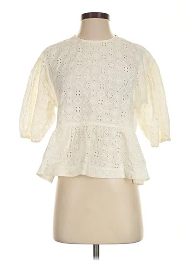 Pre-owned La Maregold 3/4 Sleeve Blouse In Ivory
