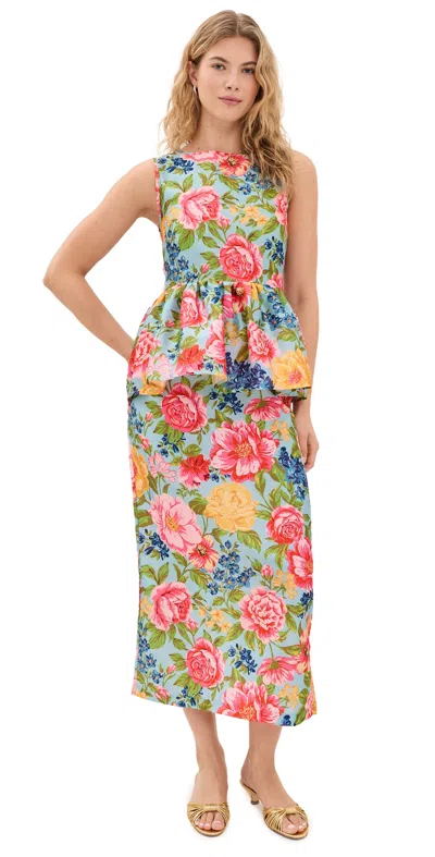 La Maregold Lillian Midi Dress Sky Garden Symphony