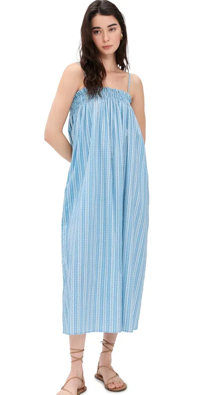 La Maregold Sammy Dress Blue Floral Stripe