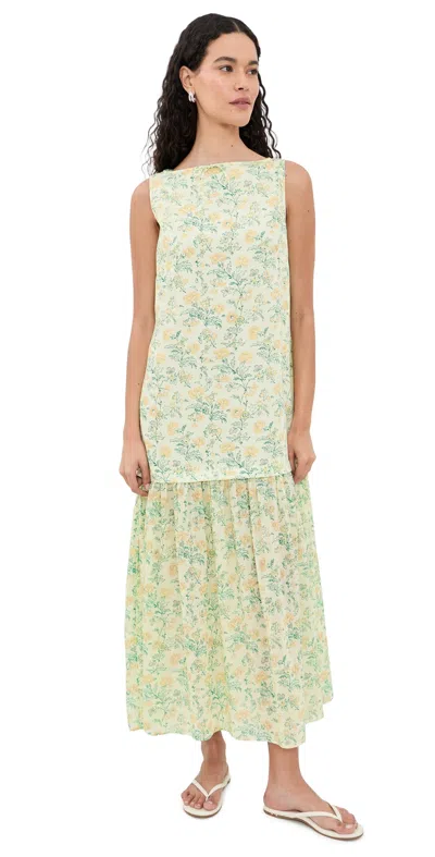 La Maregold The Eloise Dress Buttercup Chintz Floral In Green