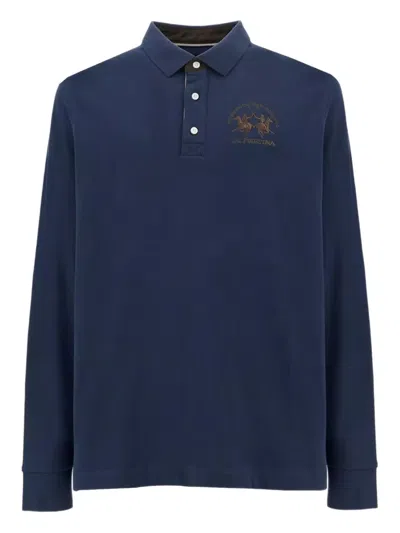 LA MARTINA BEATO LONG-SLEEVE LOGO-EMBROIDERED POLO SHIRT