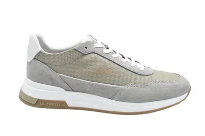 La Martina Beige-bianco Perforated Suede Sneakers