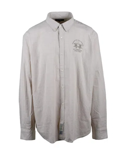 La Martina Beige Cotton Linen Shirt In Neutral