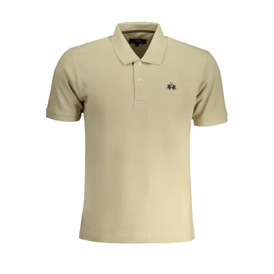 La Martina Beige Cotton Polo Shirt In Neutral