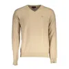 La Martina Elegant V-neck Wool Blend Sweater In Neutral