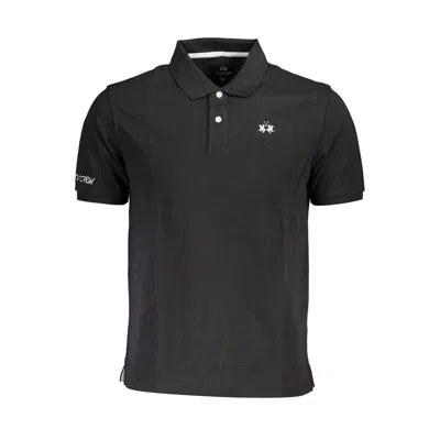 La Martina Logo-embroidered Polo Shirt In Black