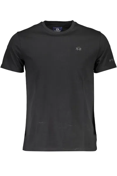 La Martina Logo-embroidered Short-sleeve T-shirt In Black