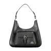 La Martina Elegant Black Leather Shoulder Bag