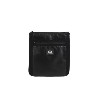La Martina Logo-patch Zip-fastening Messenger Bag In Black