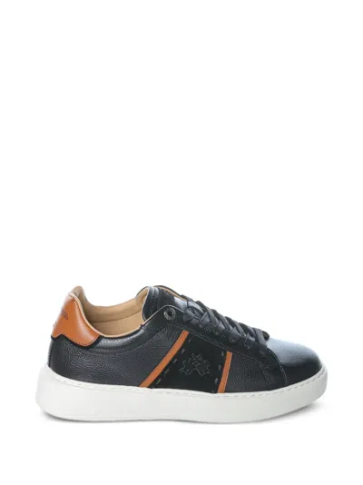 La Martina Blubber Leather Sneakers In Black