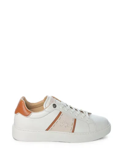 La Martina Blubber Leather Sneakers In White