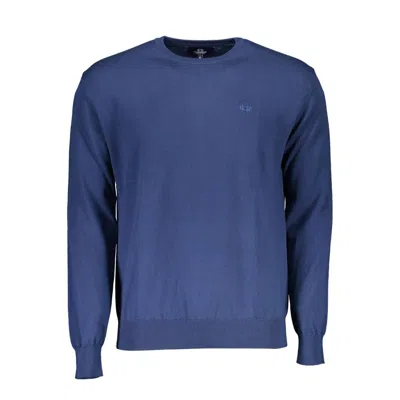 La Martina Blue Cotton Men Men's Sweater