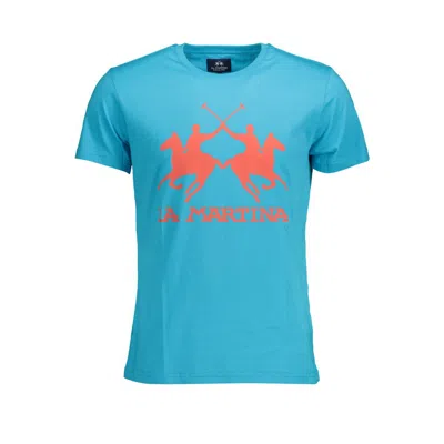 La Martina Blue Cotton Men T-shirt