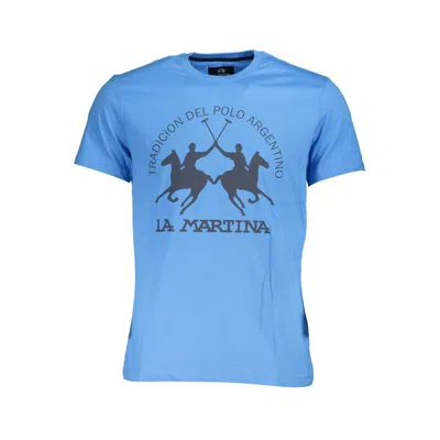 La Martina Blue Cotton Men T-shirt