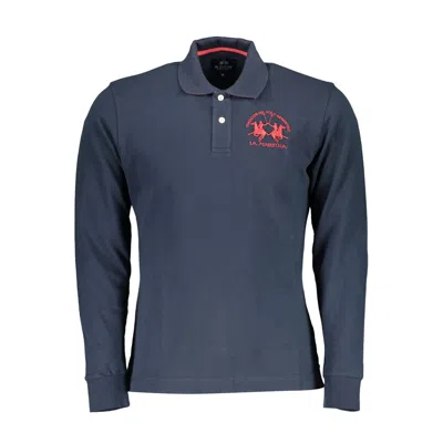 La Martina Elegant Long-sleeved Polo In Blue