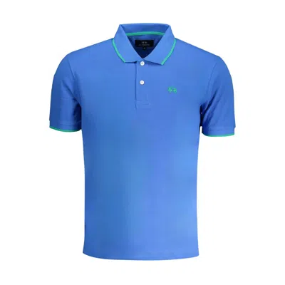 La Martina Button Polo Shirt In Blue