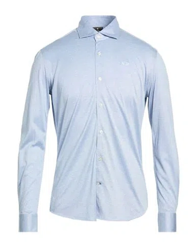 La Martina Blue Ribbon By Xacus Man Shirt Azure Size Xxl Cotton