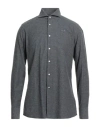 La Martina Blue Ribbon By Xacus Man Shirt Charcoal Size 17 ½ Cotton, Cashmere In Gray