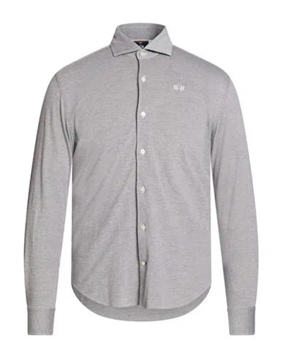 La Martina Blue Ribbon By Xacus Man Shirt Grey Size Xxl Cotton In Gray