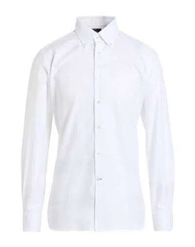 La Martina Blue Ribbon By Xacus Man Shirt White Size 15 ½ Cotton