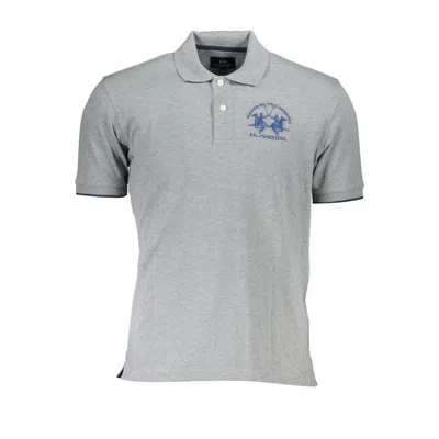 La Martina Brown Cotton Men Polo Shirt In Gray