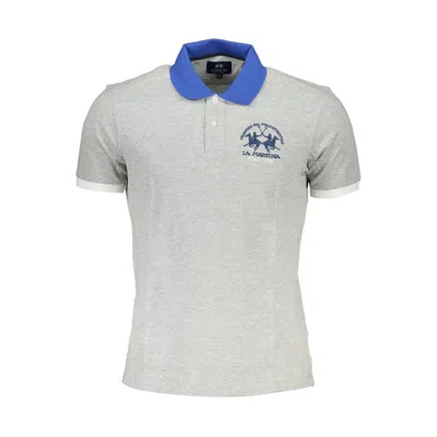 La Martina Brown Cotton Men Polo Shirt In Gray