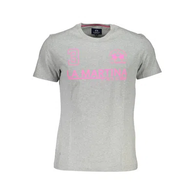 La Martina Brown Cotton Men T-shirt In Gray
