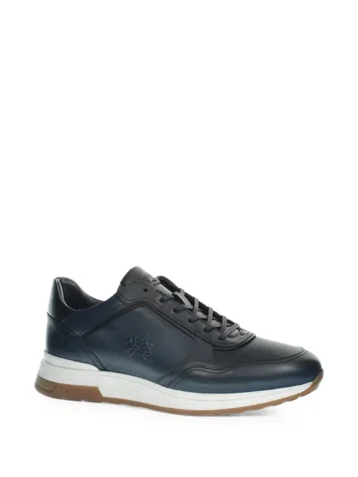 La Martina Buttero Leather Sneakers In Blue