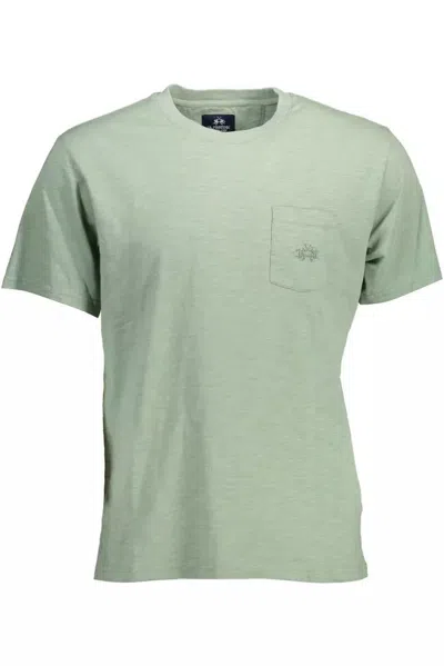 La Martina Chic Embroide Tee With Men's Pocket In Green