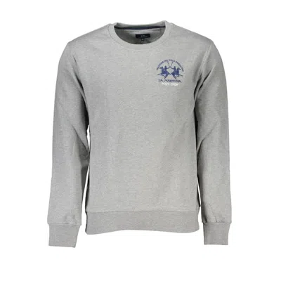 La Martina Logo-embroidered Crew-neck Sweater In Gray