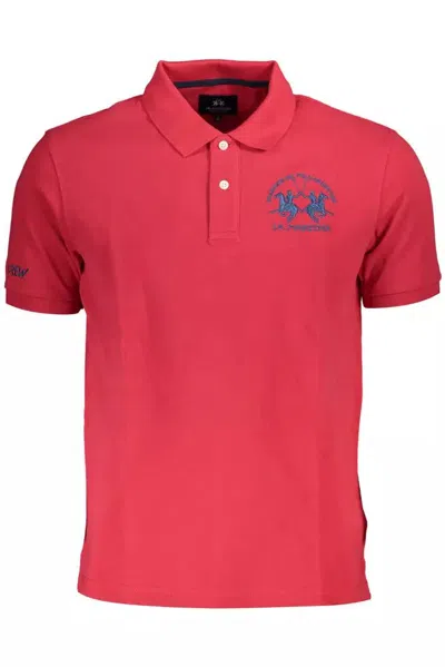 La Martina Red Cotton Polo T-shirt In Pink
