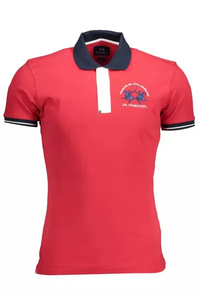 La Martina Chic Slim Fit Polo With Embroidery Men's Details In Pink