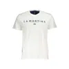 LA MARTINA CHIC WHITE CREW NECK TEE WITH LOGO PRINT