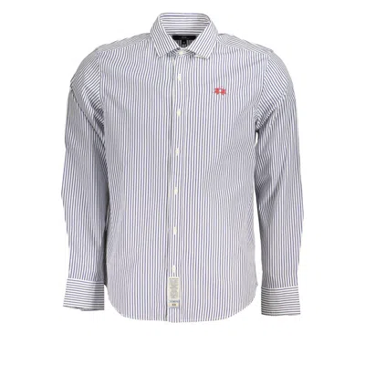 La Martina Elegant Long-sleeved Striped Shirt For Men In White