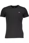 La Martina Elegant Short Sleeve Crew Neck Tee In Black