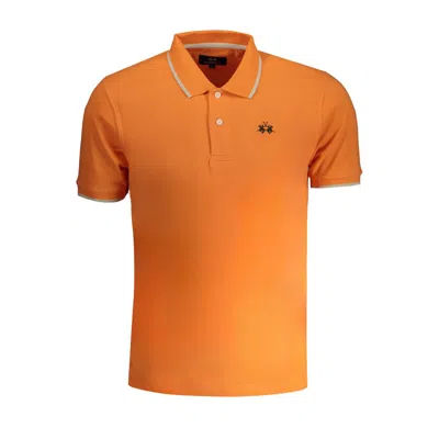 La Martina Cotton Polo Men's Shirt In Orange