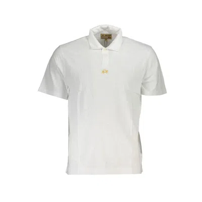 La Martina Pristine Cotton Polo With Chic Embroidery In White
