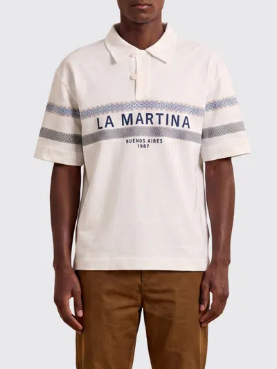 La Martina Cotton Polo With Logo In White